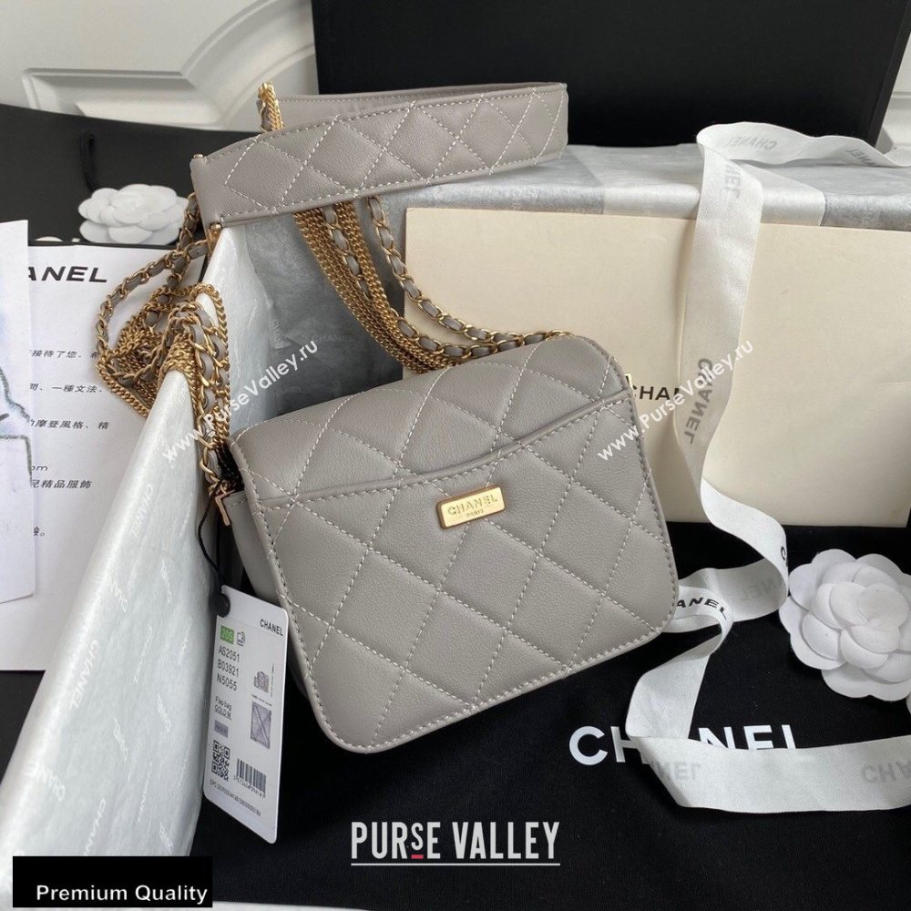 Chanel Multiple Chains Mini Flap Bag AS2051 Gray 2020 (jiyuan-20101543)