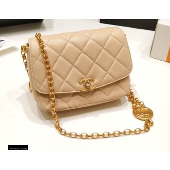 Chanel Lambskin CC Coin Flap Bag AS2222 Beige 2020 (jiyuan-20101622)