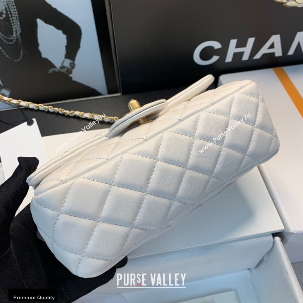 Chanel Lambskin Bag Romance Rectangular Small Flap Bag with ruffled Strap AS2204 White 2020 (jiyuan-20101618)