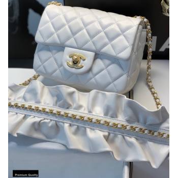 Chanel Lambskin Bag Romance Square Mini Flap Bag with ruffled Strap AS2203 White 2020 (jiyuan-20101620)