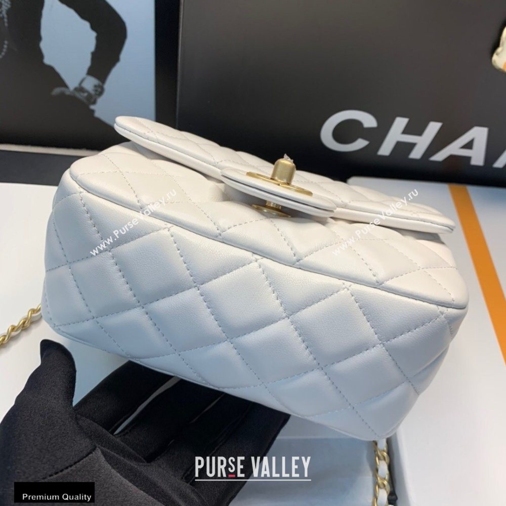 Chanel Lambskin Bag Romance Square Mini Flap Bag with ruffled Strap AS2203 White 2020 (jiyuan-20101620)