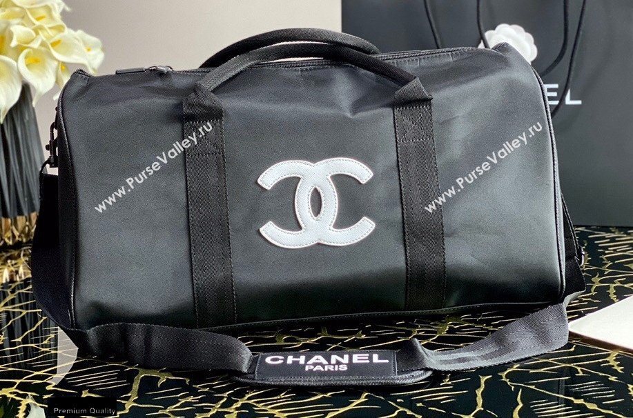 Chanel Nylon CC Logo Travel Bag Black/White 2020 (jiyuan-20101628)