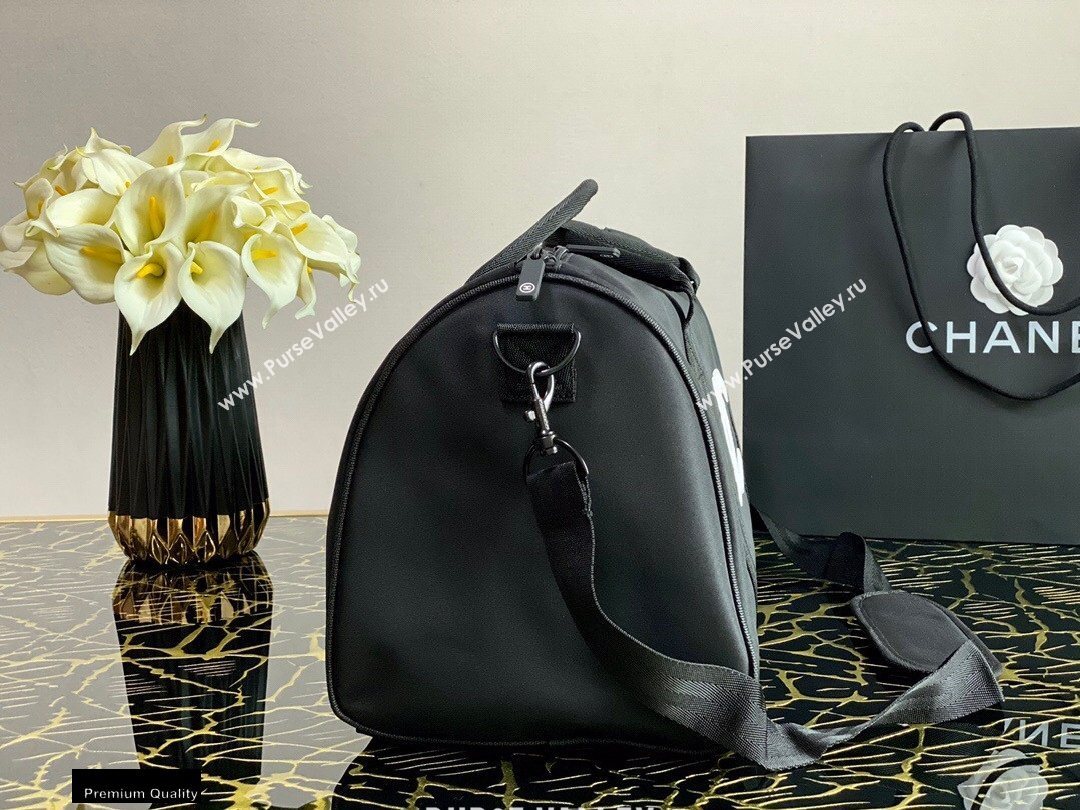 Chanel Nylon CC Logo Travel Bag Black/White 2020 (jiyuan-20101628)