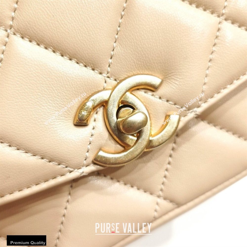 Chanel Lambskin CC Coin Flap Bag AS2222 Beige 2020 (jiyuan-20101622)