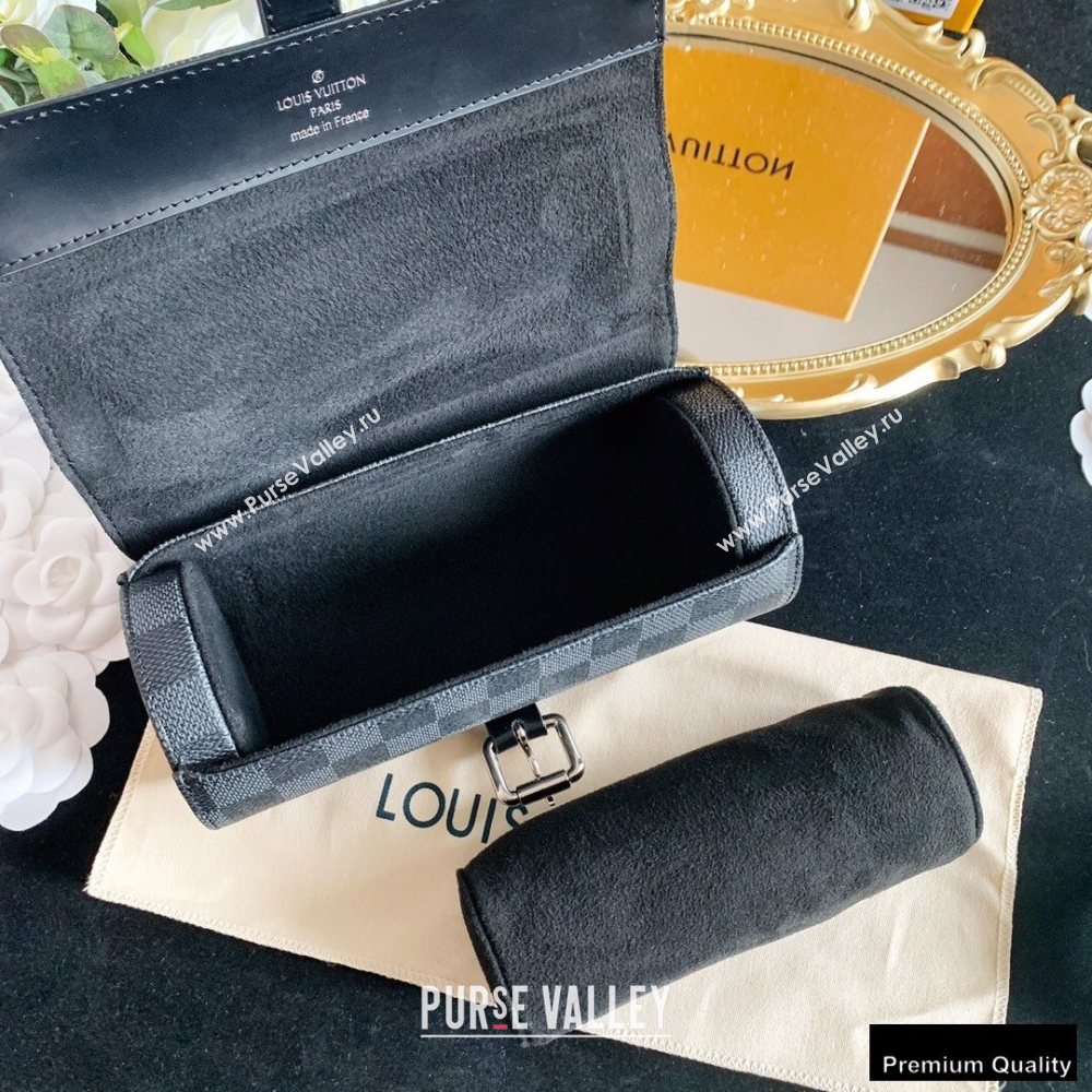 Louis Vuitton 3 Watch Case N41137 Damier Graphite Canvas (hongyun-20102122)