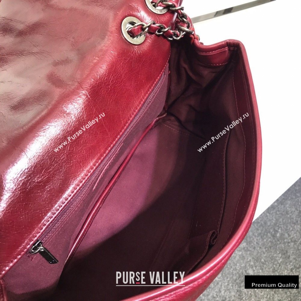 Chanel Waxy Calfskin Quilting Padded Flap Bag Burgundy 2020 (jiyuan-20102911)