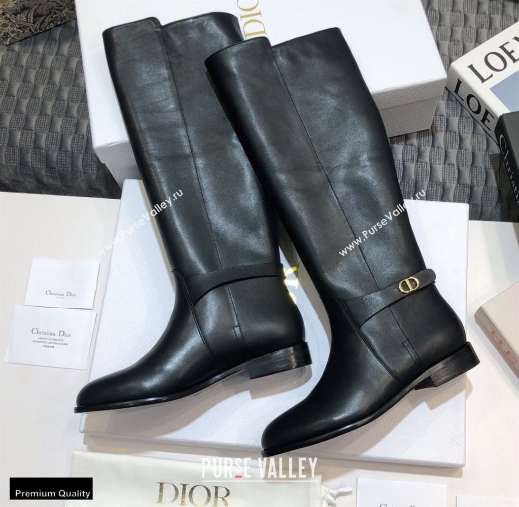 Dior Calfskin Empreinte High Boots Black 2020 (jincheng-20102103)