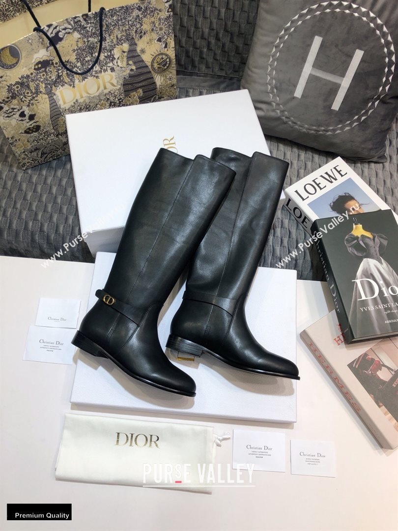 Dior Calfskin Empreinte High Boots Black 2020 (jincheng-20102103)