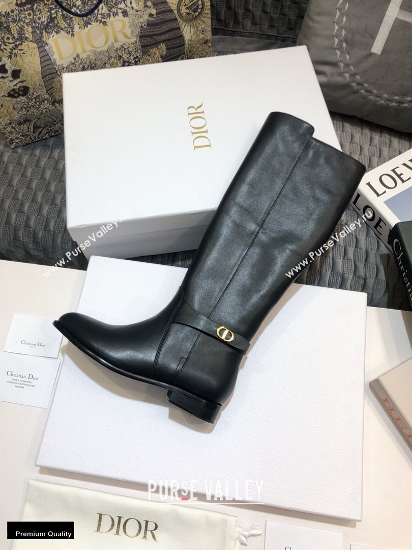 Dior Calfskin Empreinte High Boots Black 2020 (jincheng-20102103)