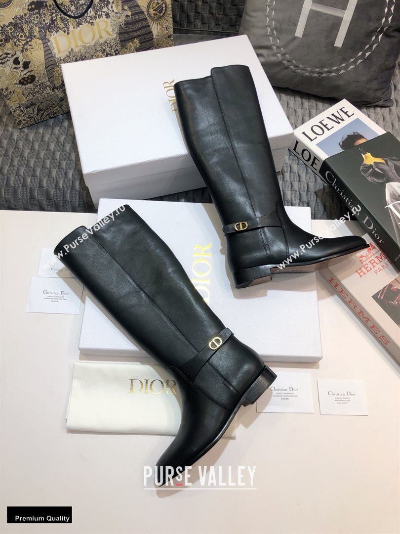 Dior Calfskin Empreinte High Boots Black 2020 (jincheng-20102103)