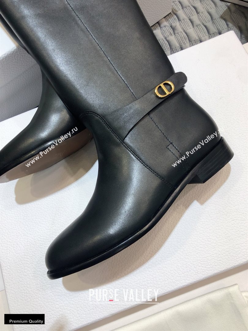 Dior Calfskin Empreinte High Boots Black 2020 (jincheng-20102103)