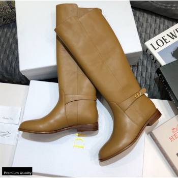 Dior Calfskin Empreinte High Boots Brown 2020 (jincheng-20102104)