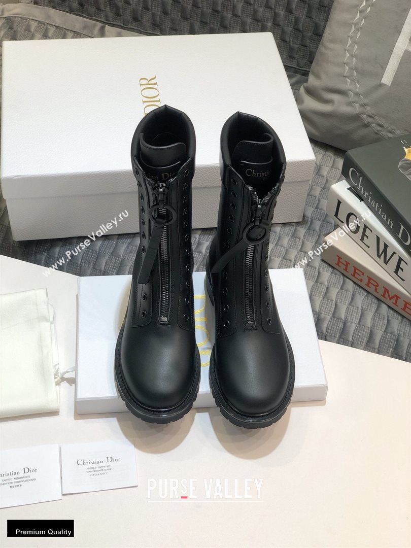 Dior Calfskin Ankle Boots with Front Zip Black 2020 (jincheng-20102111)