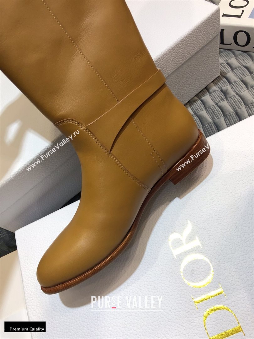 Dior Calfskin Empreinte High Boots Brown 2020 (jincheng-20102104)