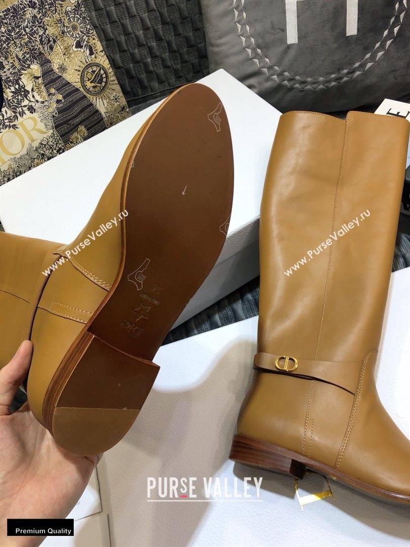 Dior Calfskin Empreinte High Boots Brown 2020 (jincheng-20102104)