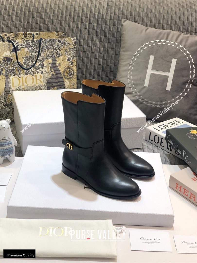 Dior Calfskin Empreinte Ankle Boots Black 2020 (jincheng-20102105)