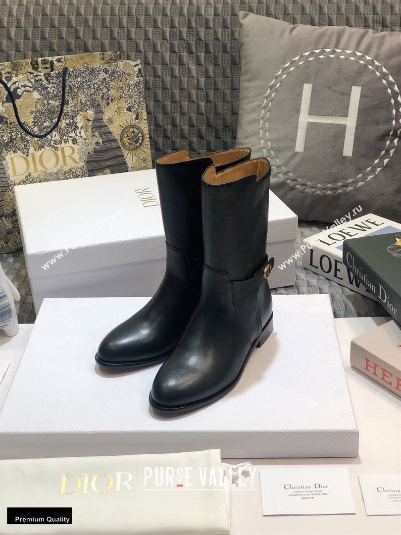 Dior Calfskin Empreinte Ankle Boots Black 2020 (jincheng-20102105)