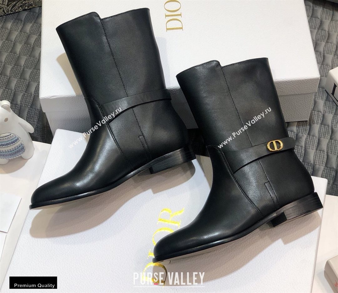 Dior Calfskin Empreinte Ankle Boots Black 2020 (jincheng-20102105)