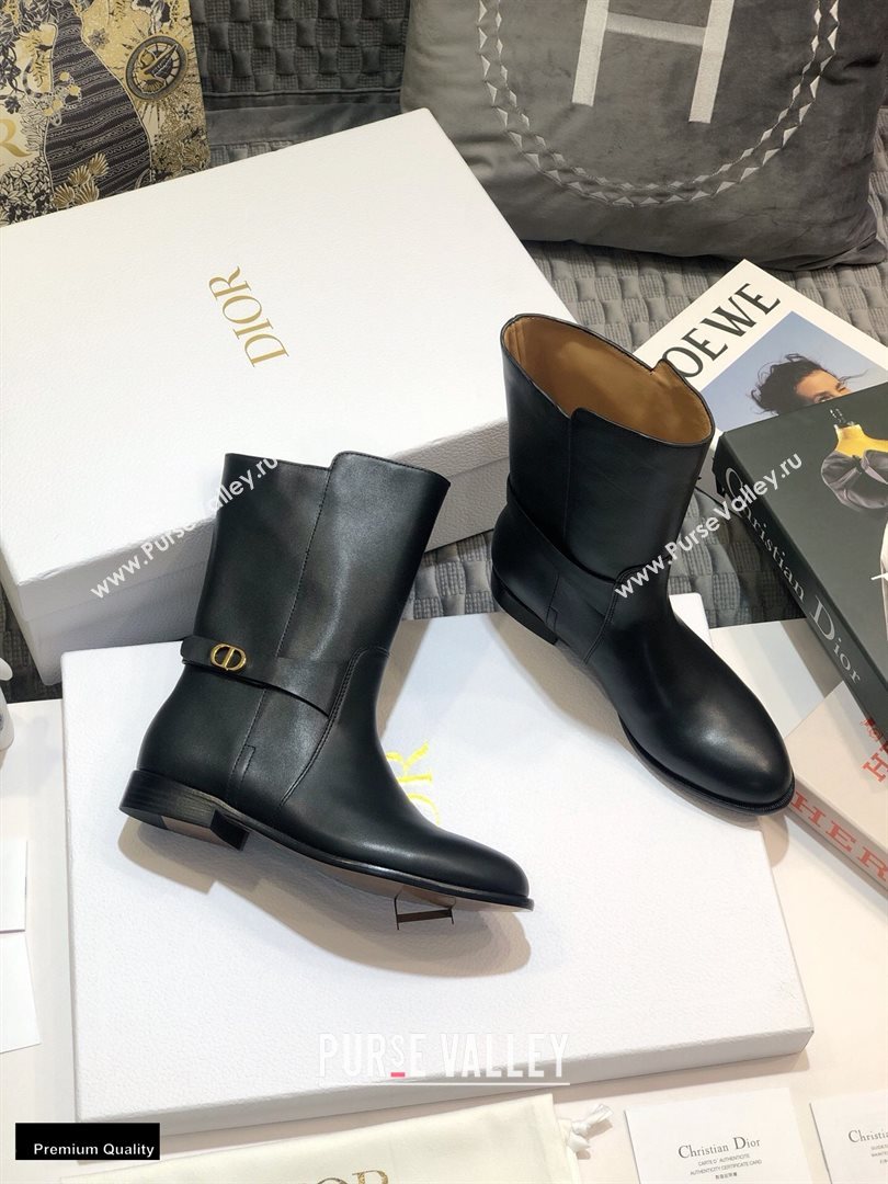 Dior Calfskin Empreinte Ankle Boots Black 2020 (jincheng-20102105)