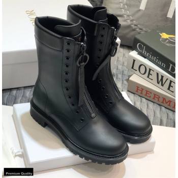 Dior Calfskin Ankle Boots with Front Zip Black 2020 (jincheng-20102111)