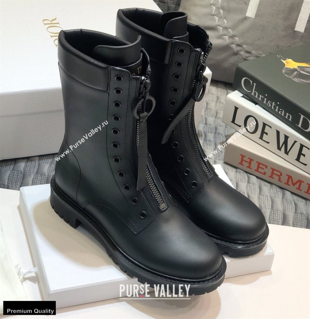 Dior Calfskin Ankle Boots with Front Zip Black 2020 (jincheng-20102111)