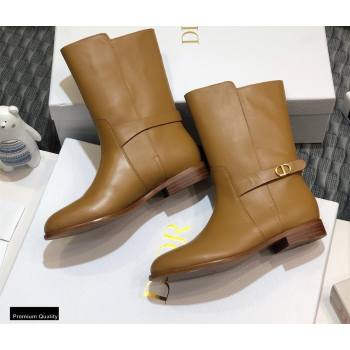 Dior Calfskin Empreinte Ankle Boots Brown 2020 (jincheng-20102106)