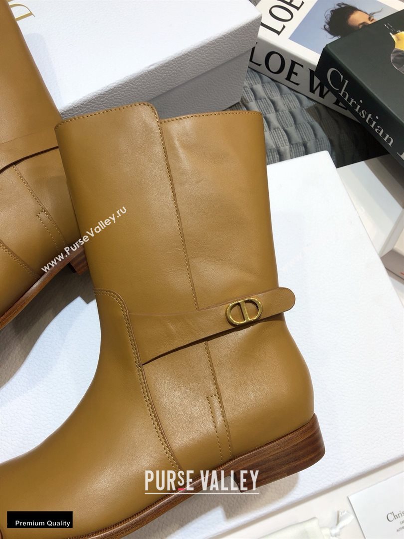 Dior Calfskin Empreinte Ankle Boots Brown 2020 (jincheng-20102106)