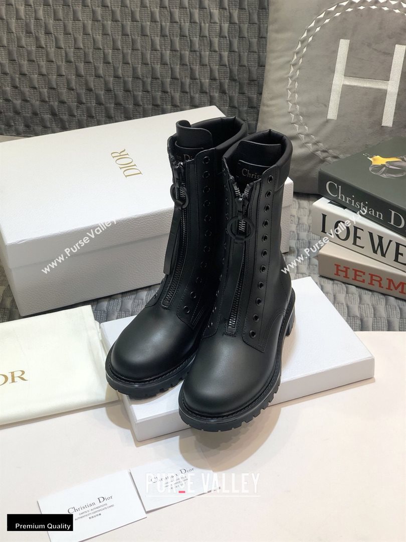 Dior Calfskin Ankle Boots with Front Zip Black 2020 (jincheng-20102111)