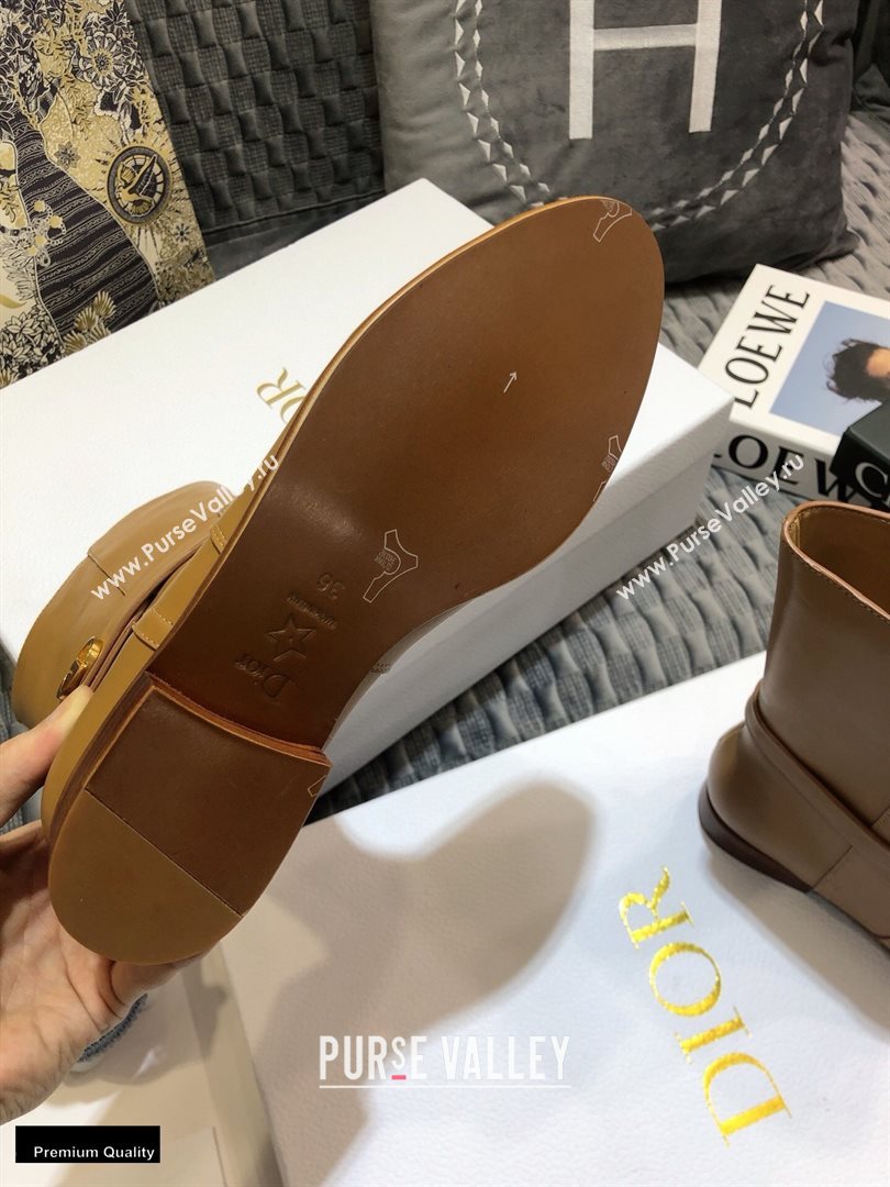 Dior Calfskin Empreinte Ankle Boots Brown 2020 (jincheng-20102106)