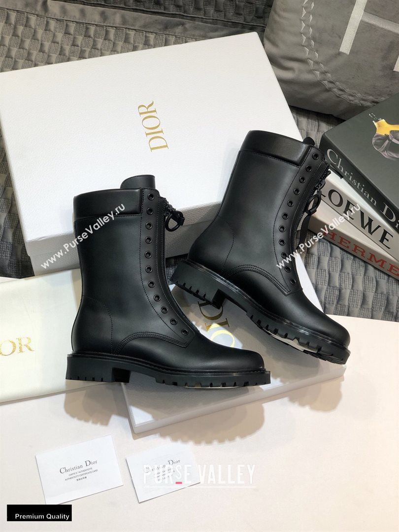 Dior Calfskin Ankle Boots with Front Zip Black 2020 (jincheng-20102111)