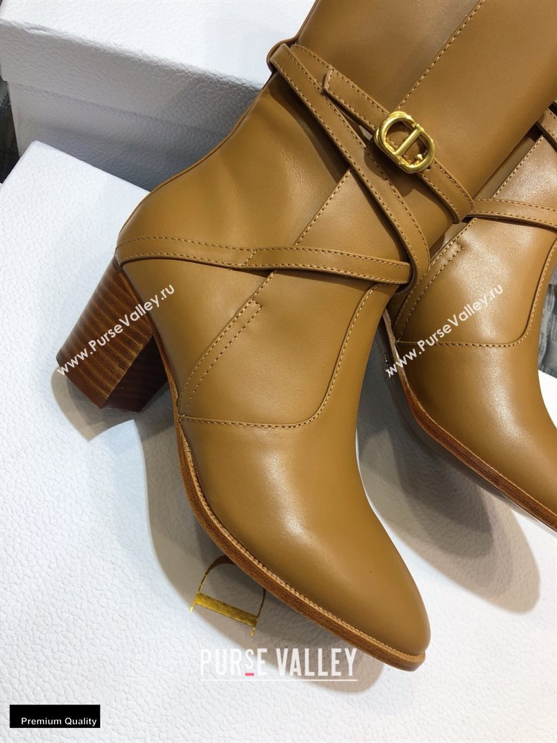 Dior Heel 7cm Calfskin Empreinte Ankle Boots Brown 2020 (jincheng-20102102)