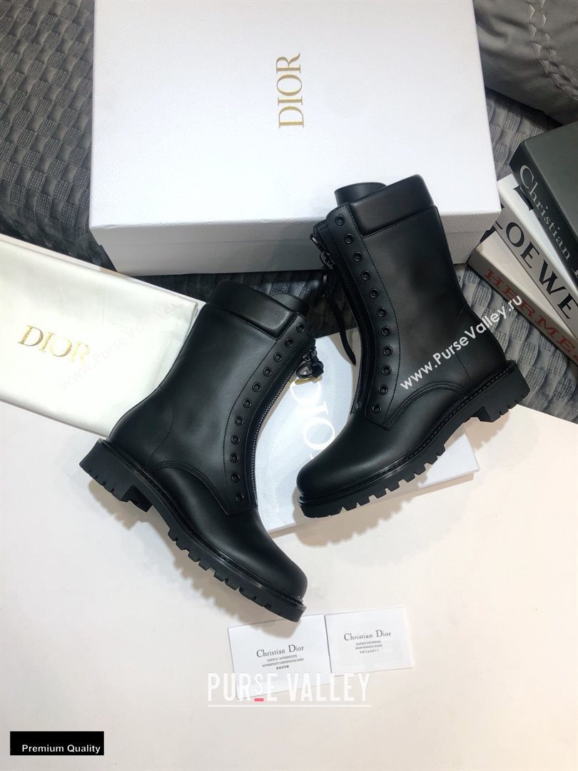 Dior Calfskin Ankle Boots with Front Zip Black 2020 (jincheng-20102111)