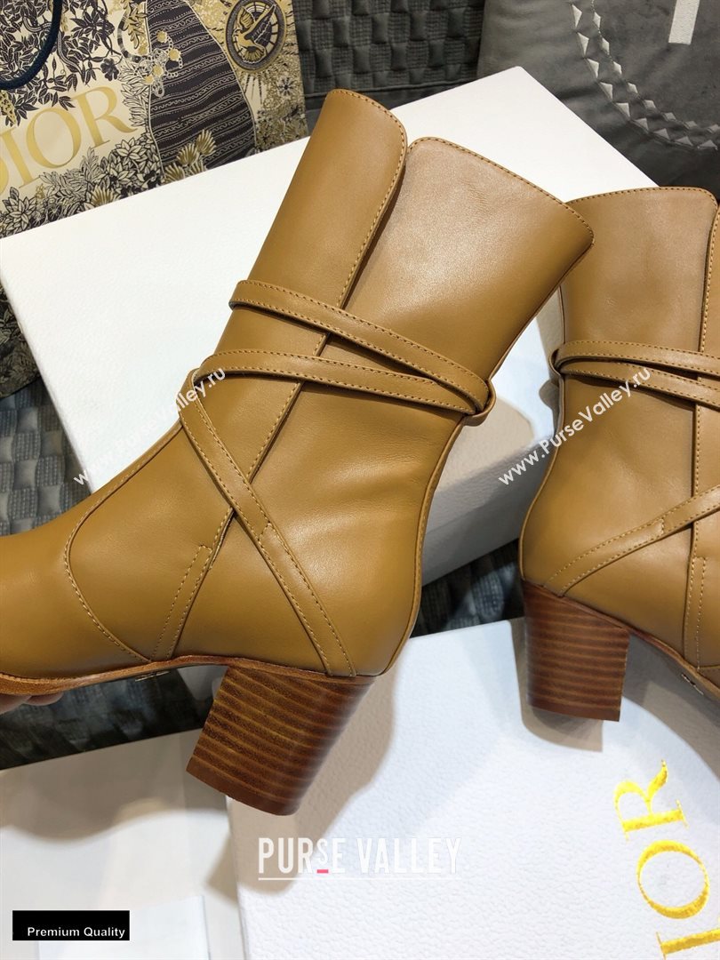 Dior Heel 7cm Calfskin Empreinte Ankle Boots Brown 2020 (jincheng-20102102)