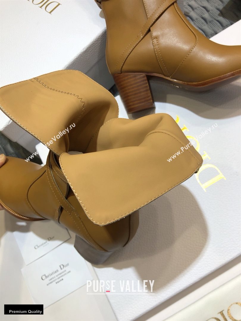 Dior Heel 7cm Calfskin Empreinte Ankle Boots Brown 2020 (jincheng-20102102)