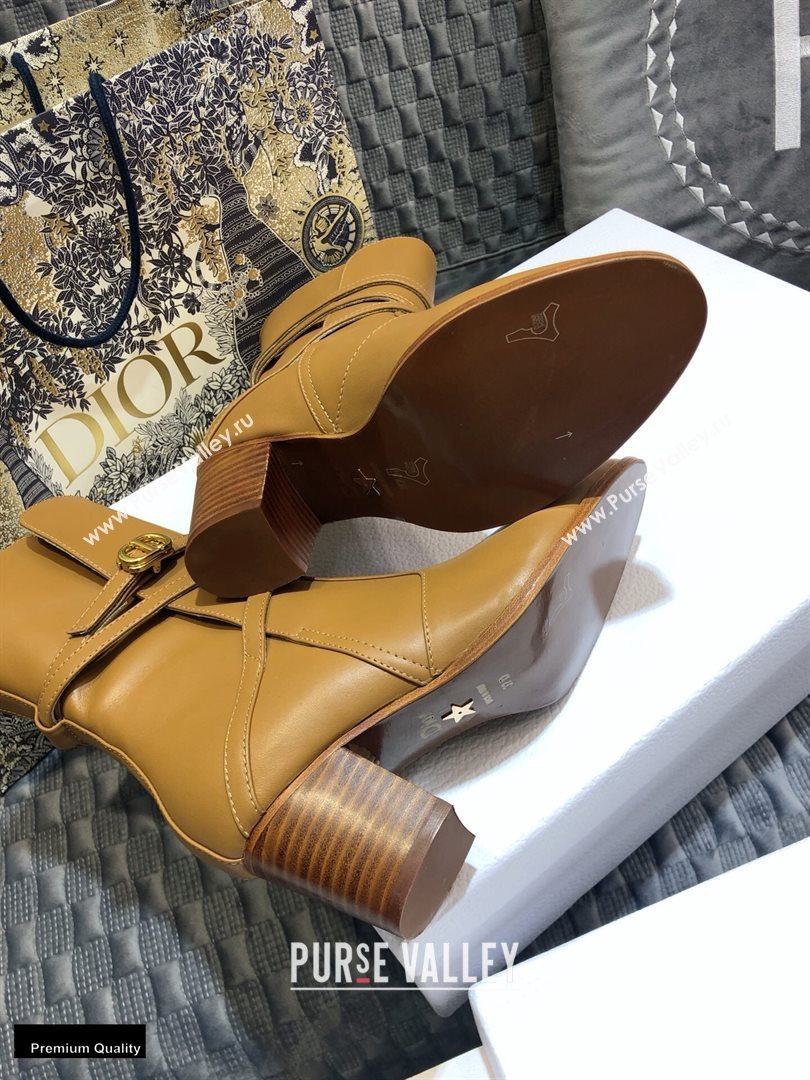 Dior Heel 7cm Calfskin Empreinte Ankle Boots Brown 2020 (jincheng-20102102)