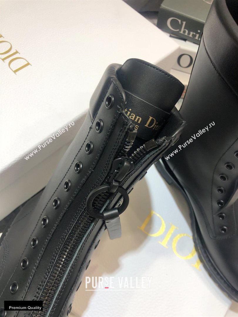 Dior Calfskin Ankle Boots with Front Zip Black 2020 (jincheng-20102111)