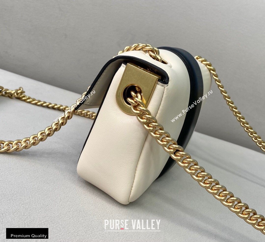 Fendi Nappa Leather Mini Baguette Chain Bag White 2020 (chaoliu-20102209)