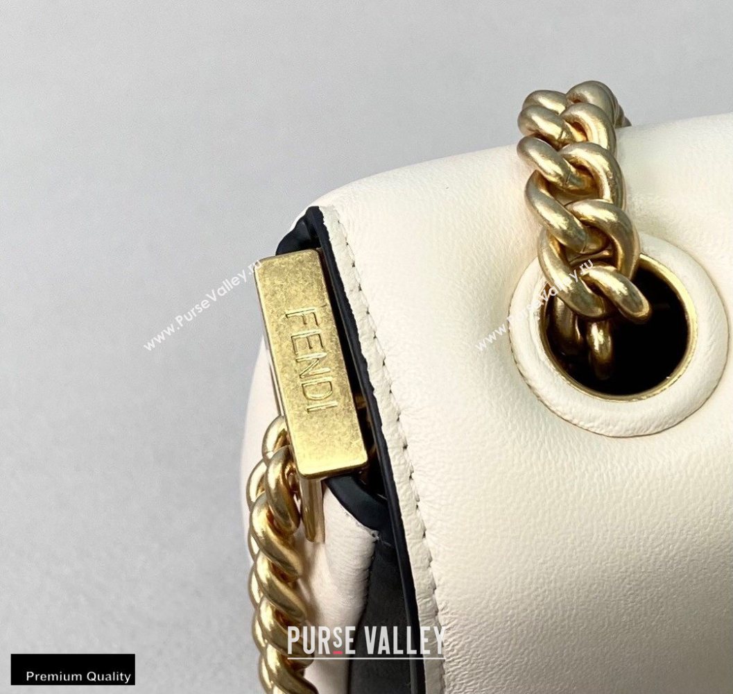 Fendi Nappa Leather Mini Baguette Chain Bag White 2020 (chaoliu-20102209)