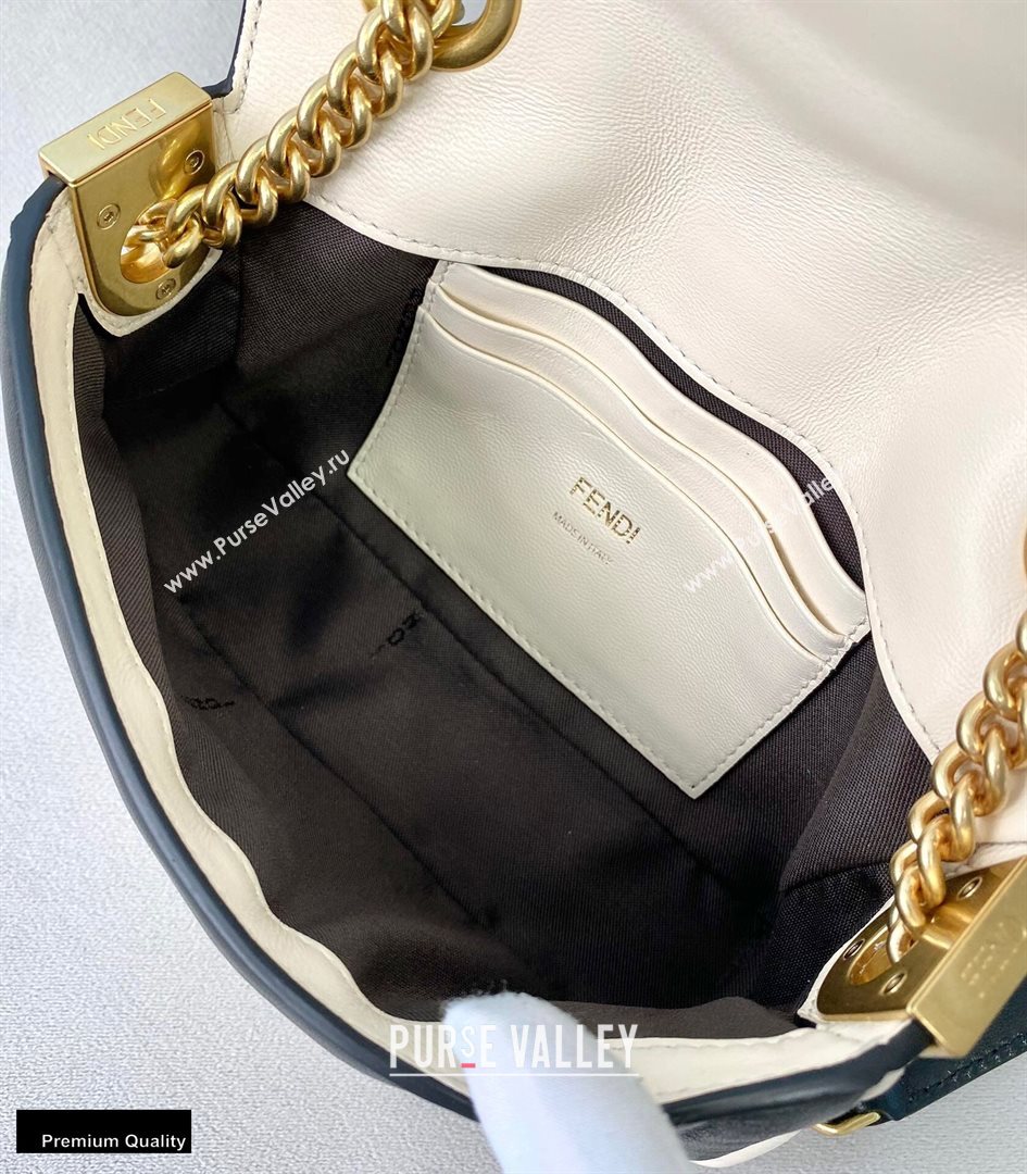 Fendi Nappa Leather Mini Baguette Chain Bag White 2020 (chaoliu-20102209)