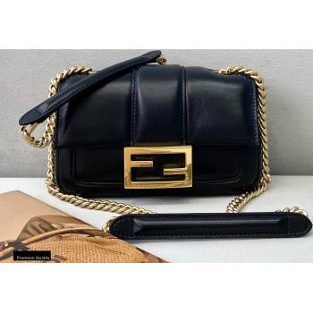 Fendi Nappa Leather Mini Baguette Chain Bag Black 2020 (chaoliu-20102208)