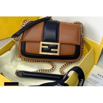 Fendi Nappa Leather Mini Baguette Chain Bag Brown 2020 (chaoliu-20102210)