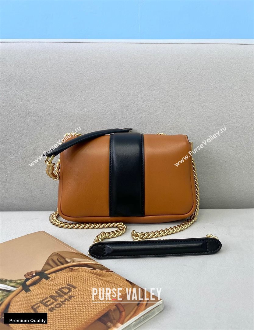 Fendi Nappa Leather Mini Baguette Chain Bag Brown 2020 (chaoliu-20102210)