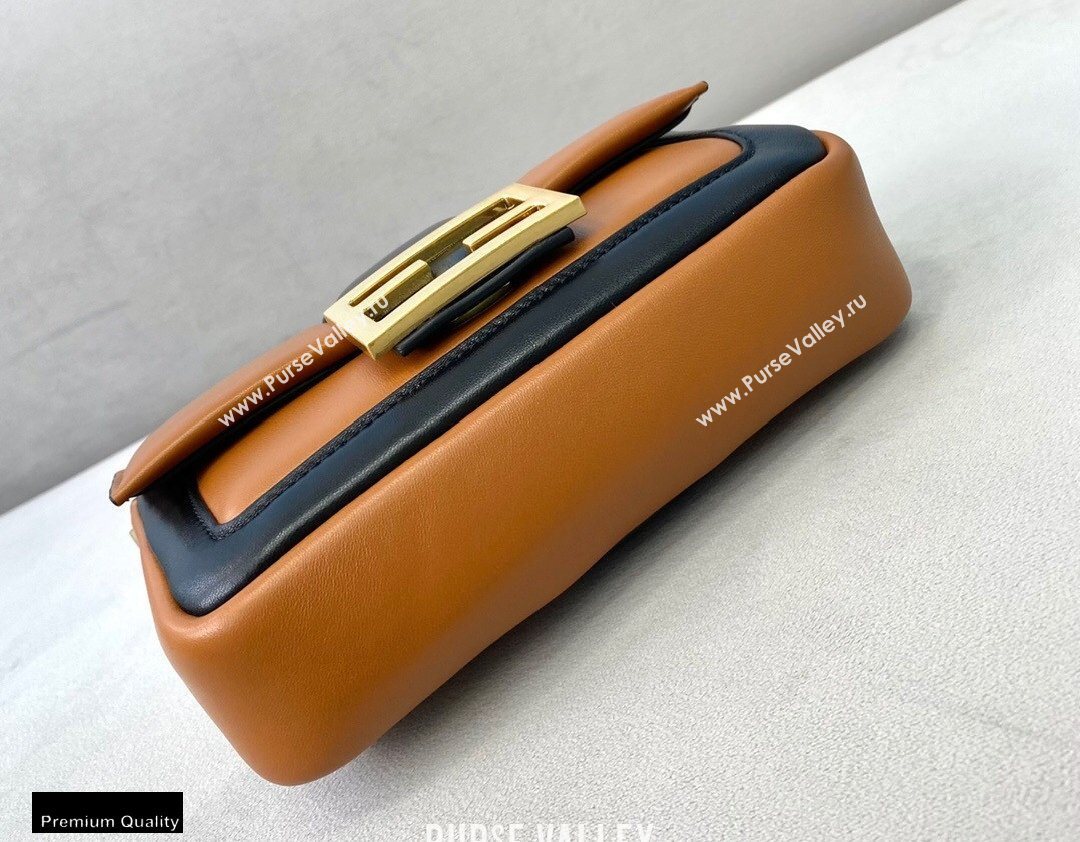Fendi Nappa Leather Mini Baguette Chain Bag Brown 2020 (chaoliu-20102210)