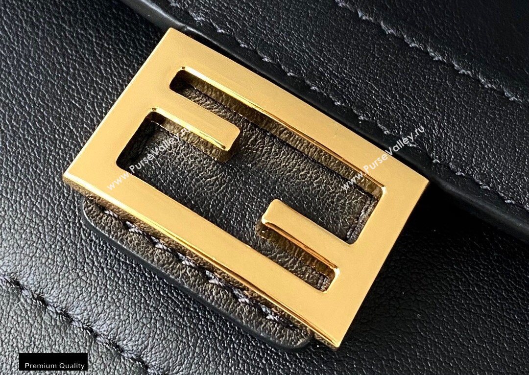 Fendi Leather Easy 2 Mini Baguette Bag Black 2020 (chaoliu-20102211)