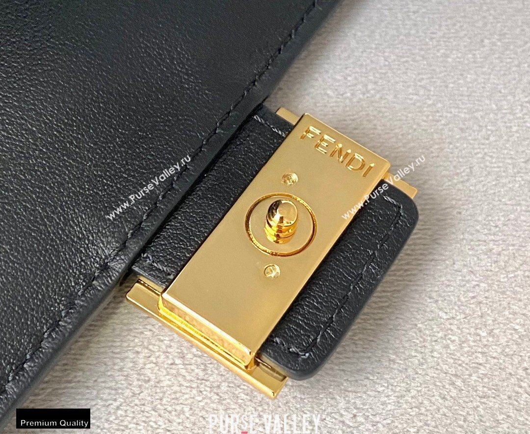 Fendi Leather Easy 2 Mini Baguette Bag Black 2020 (chaoliu-20102211)