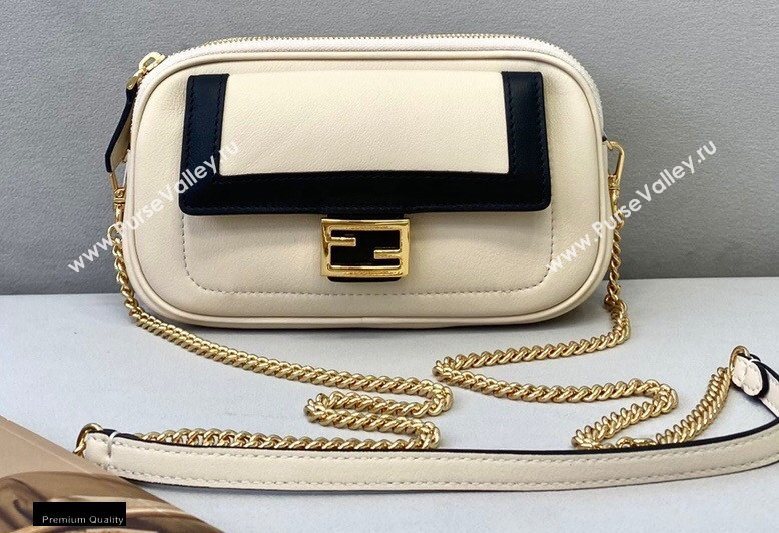 Fendi Leather Easy 2 Mini Baguette Bag White 2020 (chaoliu-20102212)