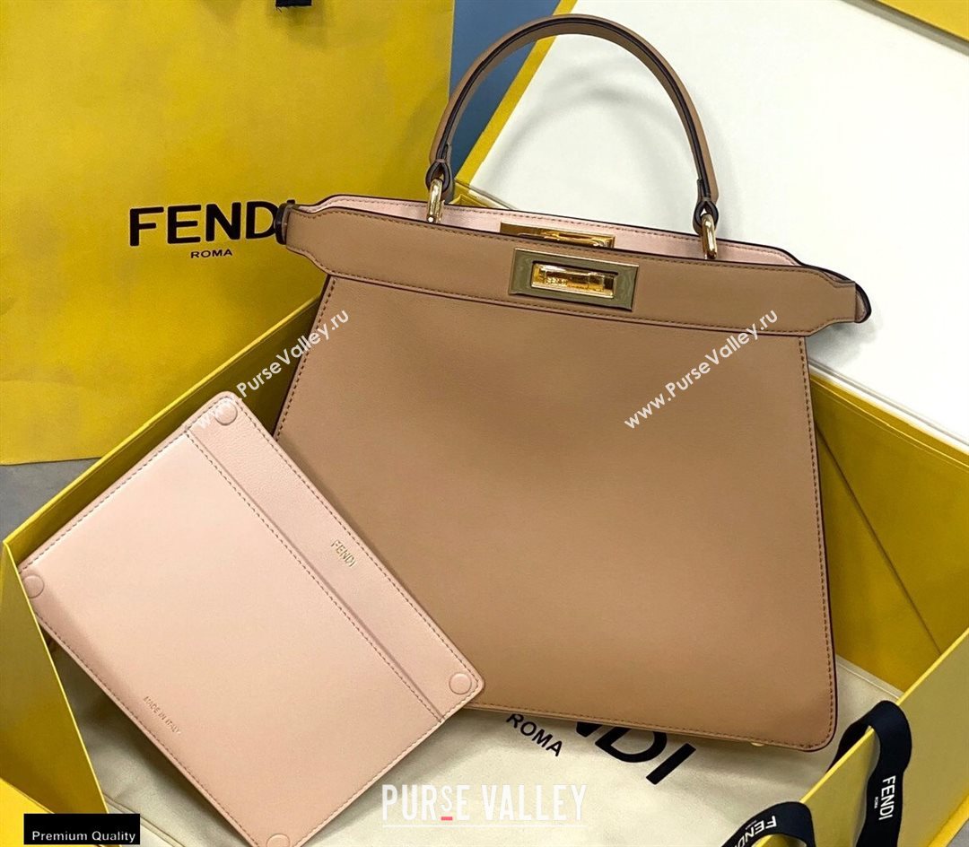 Fendi Iconic Peekaboo ISEEU Medium Bag Apricot 2020 (chaoliu-20102308)