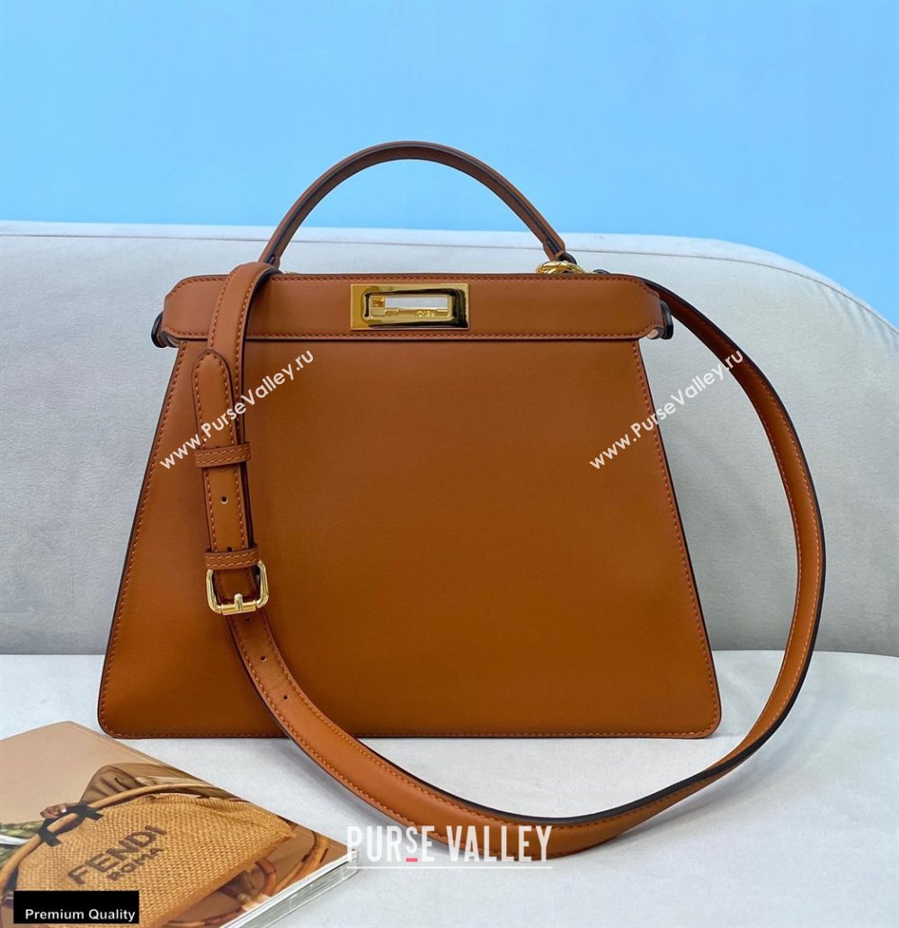 Fendi Iconic Peekaboo ISEEU Medium Bag Brown 2020 (chaoliu-20102307)