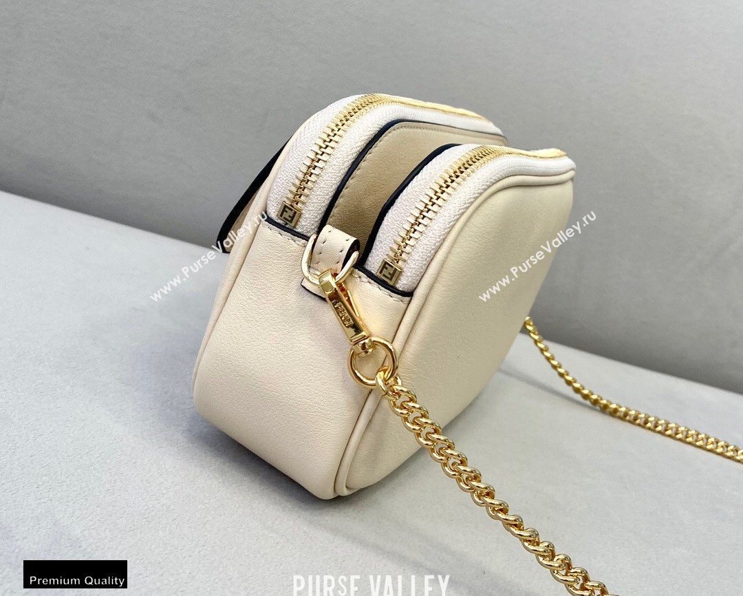 Fendi Leather Easy 2 Mini Baguette Bag White 2020 (chaoliu-20102212)