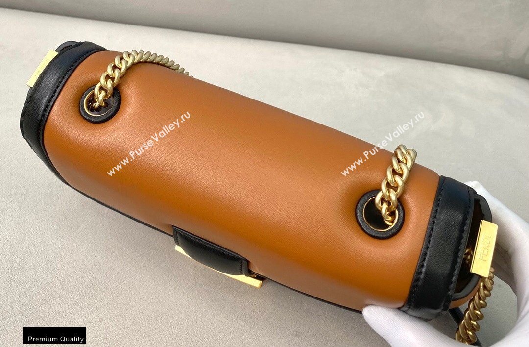Fendi Nappa Leather Medium Baguette Chain Bag Brown 2020 (chaoliu-20102207)